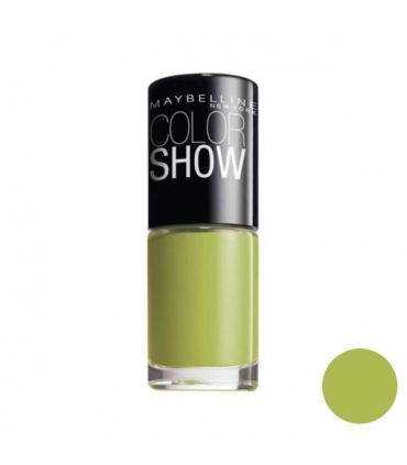 لاک ناخن میبلین مدل ووآ کالر شو پو گرین Maybelline Vao Color Show Pow Green Nail Polish 754
