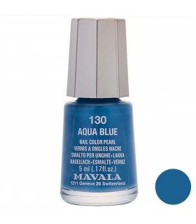 لاک ناخن ماوالا مدل مینی آکوآ بلو شماره 130 Mavala Mini Aqua Blue Nail Polish 130