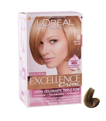 کیت رنگ مو لورآل شماره 8 اکسلنس LOreal Excellence No 8 Hair Color Kit