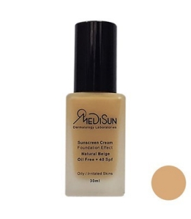 کرم پودر مدیسان SPF40 فاقد چربی بژ طبیعی Medisun Oil Free SPF40 Foundation Natural Beige 