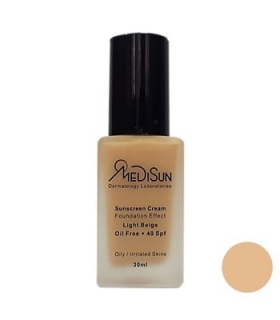  کرم پودر مدیسان SPF40 فاقد چربی بژ روشن Medisun Oil Free SPF40 Foundation Light Beige 