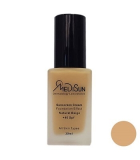  کرم پودر مدیسان SPF40 بژ طبیعی مناسب انواع پوست Medisun For All Skin SPF40 Foundation Natural Beige 