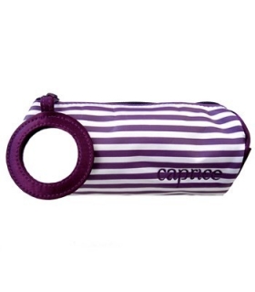 کیف لوازم آرایشی کاپریس مدل راه راه ساتن آینه دار Caprice Striped Stine Bag With mirror