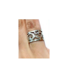 انگشتر نقره دست ساز طرح گل و بته کد S130