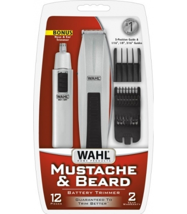 ماشین اصلاح صورت وال با موزن گوش و بینی مدل Wahl Mustache and Beard Trimmer with Bonus Trimmer 5537-420