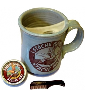 واکس و شانه سبیل استاچ بمب Stache Bomb Mustache Mug Pack with Mustache Wax and Comb