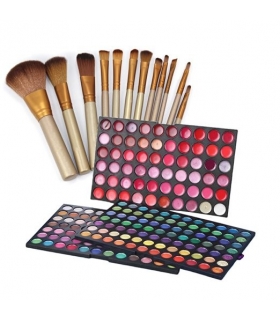 پالت رنگ جولی با 228 رنگ و 12 قلمو Joly Eyeshadow Lipstick Foundation Makeup Palette