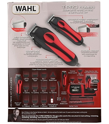 ماشین اصلاح سر و صورت وال مدل Wahl T- Pro Clipper and Trimmer Combo Kit 79111-1501