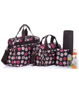 ساک لوازم کودک 3 تیکه کالرلند قهوه ای گلدار Colorland 1172 diaper bag