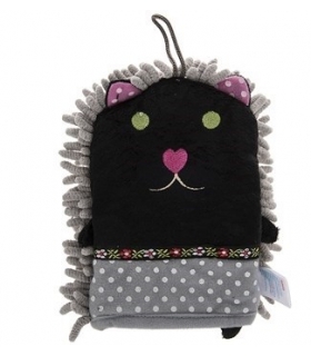 لیف حمام دستکشی مدل گربه طوسی Grey Cat Bath Fiber