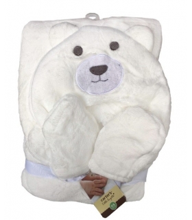 پتوی کلاهدار کارترز با پاپوش سفید طرح خرس Carters Bear Blankets