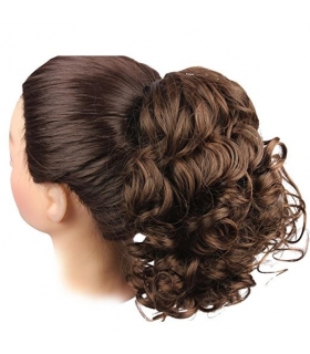 مو تکه ای مصنوعی زنانه متوسط Generic Hair Bun Medium Long Curly Synthetic Hairpiece
