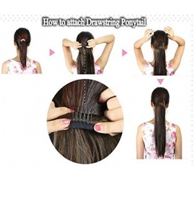 مو تکه ای زنانه جنریک بلند Generic Women's Hair Wrap Long Corn Wave Synthetic Hairpieces