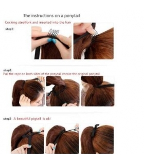 مو تکه ای بلند بنفش دم اسبی Abwin Purple Color Long Ponytail Pony Curly Wave Clip Tie