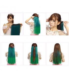 مو تکه ای زنانه و دخترانه دو رنگ ABWIN Beige to Violet Hair Extension for Woman