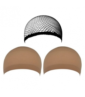 کلاه طاسی رنگ پوست و مشکی eBoot 3 Pack Wig Caps, Neutral Nude Beige and Black Mesh