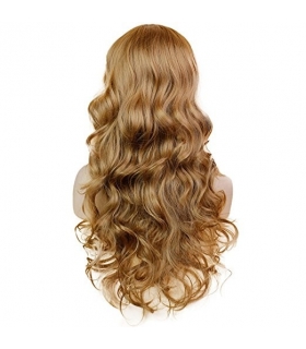 کلاه گیس (پوستیژ) زنانه بلند عسلی حالت دار چتری کج Long  Wigs TF1129