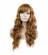کلاه گیس (پوستیژ) زنانه بلند عسلی حالت دار چتری کج Long  Wigs TF1129