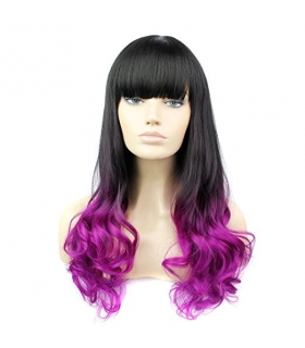 کلاه گیس زنانه مدل HSG Front Lace Black Long Hair Wigs