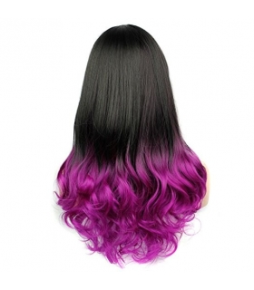 کلاه گیس زنانه مدل HSG Front Lace Black Long Hair Wigs
