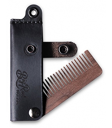 شانه ریش و سبیل پوبی Big Red Beard Combs - Handcrafted Leather Double Deuce No.22L