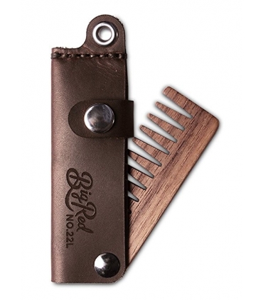 شانه ریش و سبیل پوبی Big Red Beard Combs - Handcrafted Leather Double Deuce No.22L