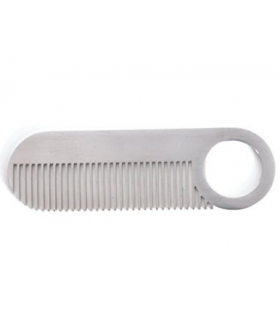 شانه ریش و سبیل استیل مات Beard Comb - Model No.2 - Matte Steel Moustache and Beard Grooming Tool