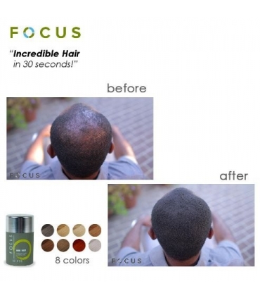 پودر پرپشت کننده مو فوکوس Hair Loss Concealer By Focus Pure Keratin Hair Building Fibers
