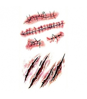 زخم مصنوعی گریم  جوی لیو Zombie Scars Tattoos With Fake Scab Bloody