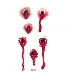 زخم مصنوعی جای گلوله Waterproof Temporary Tattoo Fake Sticker Bullet Scar