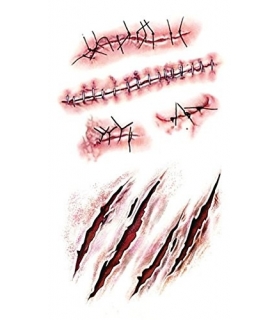 زخم مصنوعی  Sticker Wound Realistic Blood Injury Scar Fake Tattoo Sticker