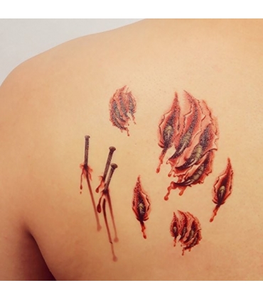 کیت زخم مصنوعی گریم 10 Different Sheets of Bleeding Wound, Scar Blood Long Lasting Body Art