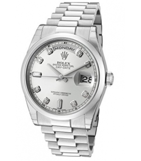 ساعت مچی مردانه رولکس خودکار مدل Rolex Men s Day-Date Automatic White Diamond Silver