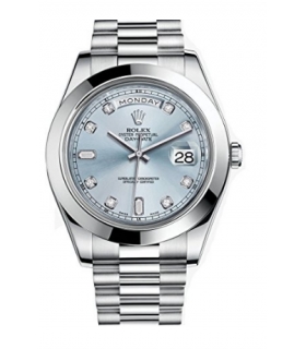 ساعت مچی رولکس مدل Rolex Day-Date II 41 President Platinum Watch Ice Blue Diamond Dial 218206