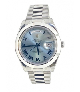 ساعت مچی مردانه رولکس مدل Rolex Datejust II 41mm Ice Blue Dial Platinum President Mens Watch 218206