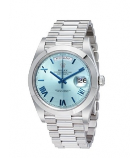 ساعت مچی مردانه رولکس مدل Rolex Day-Date Automatic Ice Blue Dial Platinum Mens Watch 228206IBLSRP