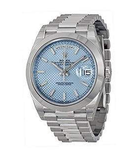 ساعت مچی مردانه رولکس اتوماتیک Rolex Day-Date Automatic Ice Blue Dial Platinum Mens Watch 228206 IBLSP
