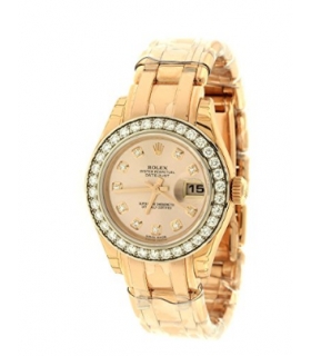 ساعت مچی زنانه رولکس اتوماتیک Rolex Lady Datejust Champagne Dial 18K Pink Gold Automatic Watch 179175CRJ