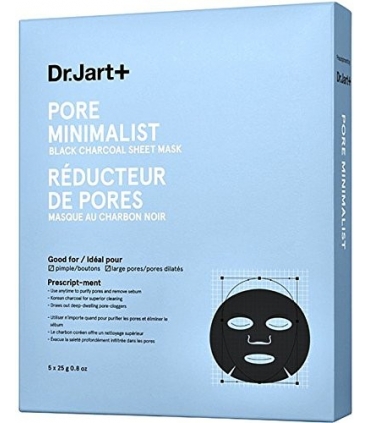 ماسک صورت ورقه ای زغالی دکتر جارت Dr.Jart+ Pore Minimalist Mask Black Charcoal Sheet Mask (5 Sheets)