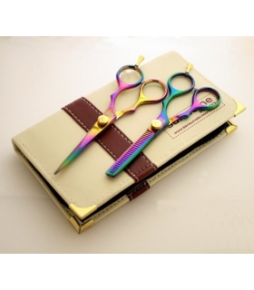 ست قیچی آرایشگری سنگوین 14 اینچی Set of Titanium Hairdressing Scissors and Thinning Scissor