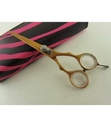 قیچی آرایشگری سیزر پلاس Hair Cutting Shears Scissors +Case Gold Color Shears