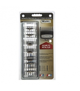 ست شانه فلزی 8 تایی ماشین اصلاح وال از 3 میلیمتر تا 25 میلیمتر Wahl Professional Premium Black Cutting Guides