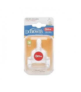 سر شیشه دکتر براون 2 عددی صفر ماهه لول یک دی 352 Dr Brown's Teats D352 for 0m Level 1