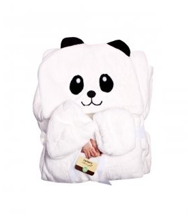 پتوی کلاهدار کارترز با پاپوش سفید طرح پاندا Carters Panda Blankets