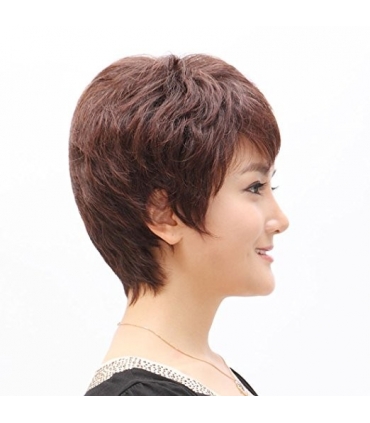 کلاه گیس گو اکشن زنانه طبیعی و کوتاه Gooaction Short Slight Curl Women Wig Human Hair