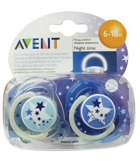 پستانک ارتودنسی فیلیپس اونت نایت تایم بسته 2 عددی Philips Avent Night Time 176/22 pacifier