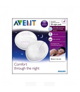 پد سینه فیلیپس اونت مخصوص شب بسته 20 عددی Philips Avent A253/20 Night Breast Pad