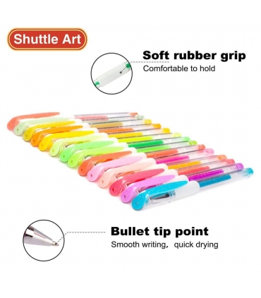 خودکار ژله ای 80 رنگ شاتل آرت بهمراه 80 مغزی اضافه Shuttle Art Gel Pen 80 Colored Gel Pens 80 Refills