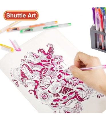 خودکار ژله ای 80 رنگ شاتل آرت بهمراه 80 مغزی اضافه Shuttle Art Gel Pen 80 Colored Gel Pens 80 Refills
