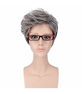 کلاه گیس گو اکشن زنانه مدل کوتاه و مدل دار GOOACTION Short Grey Women Synthetic Hair Wig